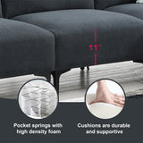 Modern L-shaped Sectional Sofa,w/Convertible Ottoman,Freely Combinable