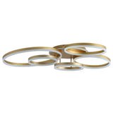 Modern Brushed Gold 5 Metal Rings LED Ceiling Light Fixture