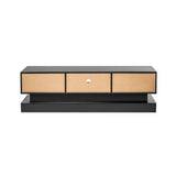 16-Color LED Lights TV Stand for TV up to 55"/65", Modern Entertainment Center with 2 Drawers