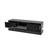 16-Color LED Lights TV Stand for TV up to 55"/65", Modern Entertainment Center with 2 Drawers