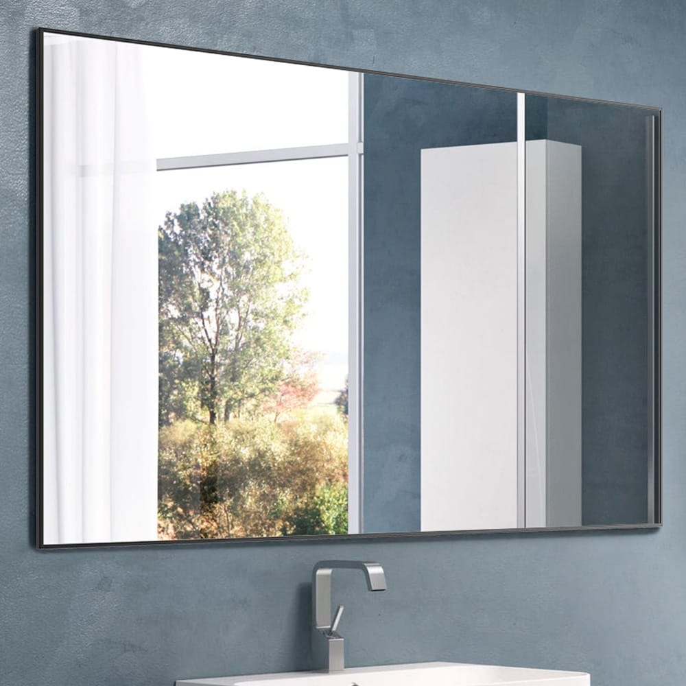 Modern Large Black Rectangle Bathroom Vanity Wall Mirrors - 24''x36''