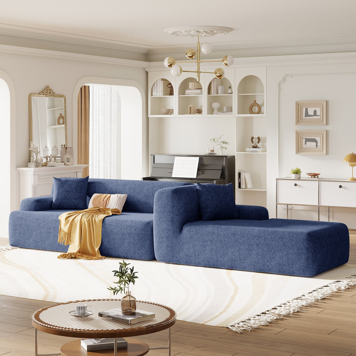 Modern Large L-Shape Modular Sectional Sofa for Living Room
