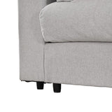 Modern Large L-Shape Sofa with Plastic Legs, Sectional Sofa with 2 Pillows, Living Room Sets with 2 End Tables, Light Grey