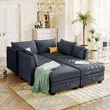 Modern Large U-Shape Modular Sectional Sofa Convertible Sofa Bed With Reversible Chaise And Storage Seat