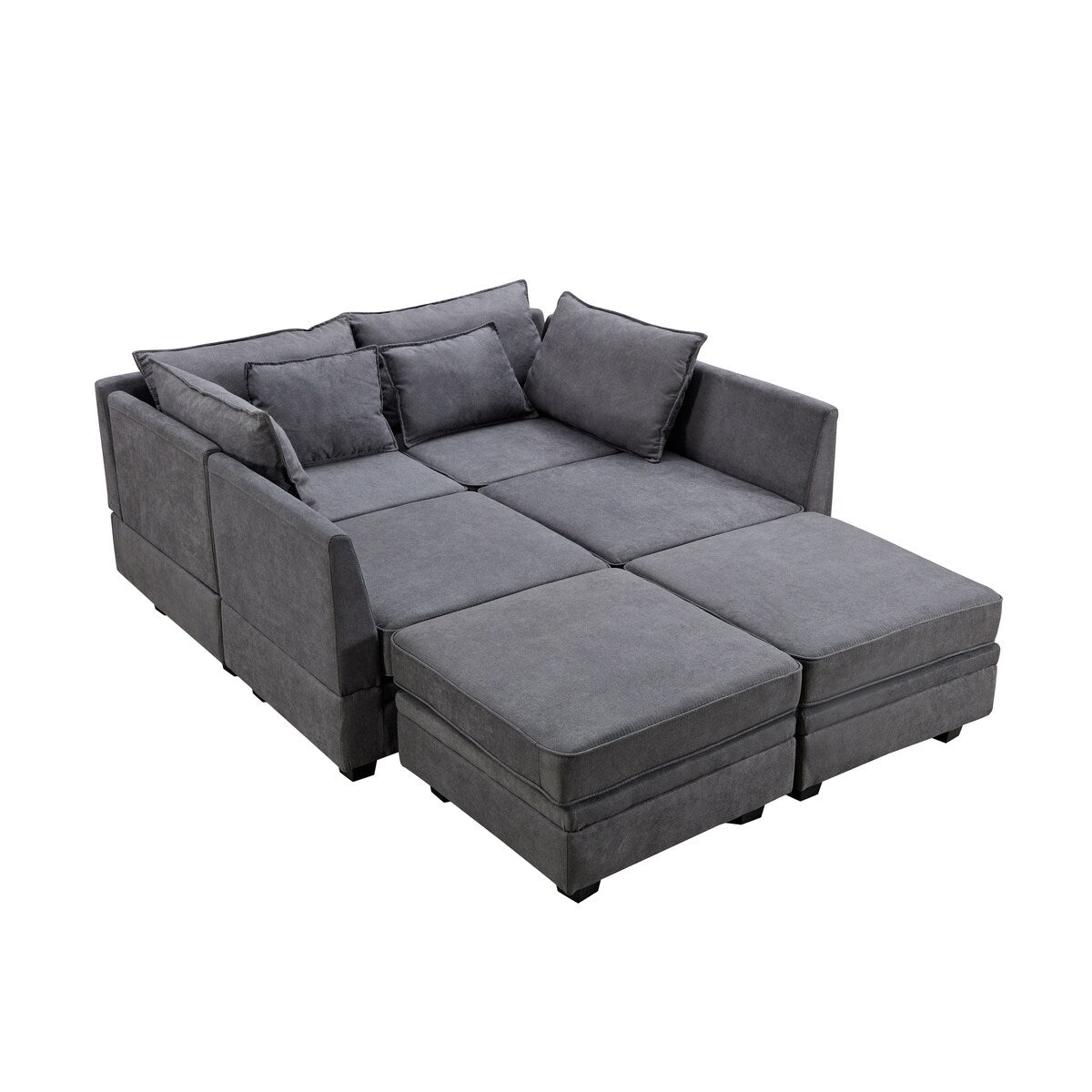 Modern Large U-Shape Modular Sectional Sofa Convertible Sofa Bed With Reversible Chaise And Storage Seat