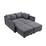 Modern Large U-Shape Modular Sectional Sofa Convertible Sofa Bed With Reversible Chaise And Storage Seat