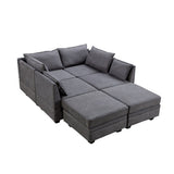 Modern Large U-Shape Modular Sectional Sofa Convertible Sofa Bed With Reversible Chaise And Storage Seat