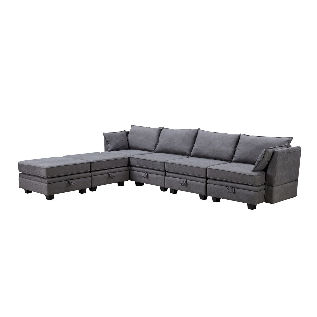 Modern Large U-Shape Modular Sectional Sofa Convertible Sofa Bed With Reversible Chaise And Storage Seat