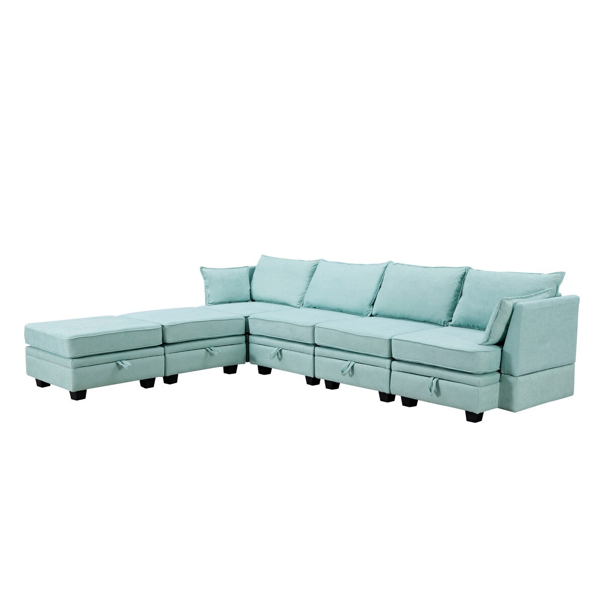 Modern Large U-Shape Modular Sectional Sofa Convertible Sofa Bed With Reversible Chaise And Storage Seat