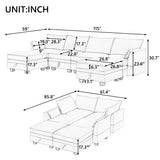 Modern Large U-Shape Modular Sectional Sofa with Reversible Chaise