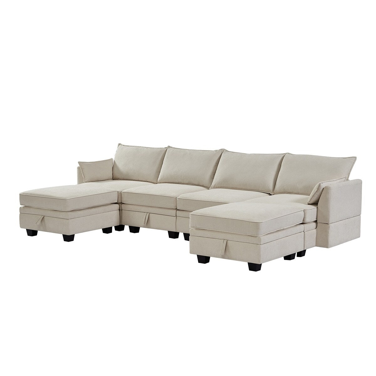 Modern Large U-Shape Modular Sectional Sofa with Reversible Chaise