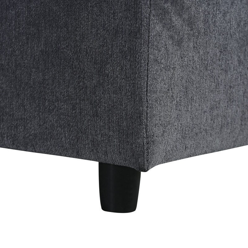 Modern Large U-Shape Sectional Sofa with Plastic Leg, 2 Large Chaise with Removable Ottomans for Living Room, Grey