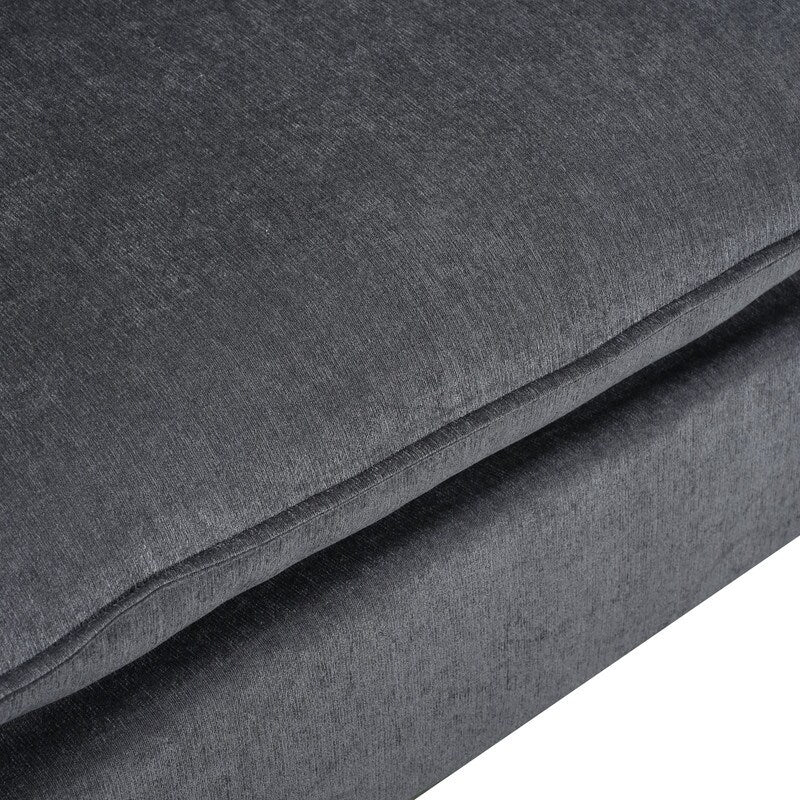 Modern Large U-Shape Sectional Sofa with Plastic Leg, 2 Large Chaise with Removable Ottomans for Living Room, Grey