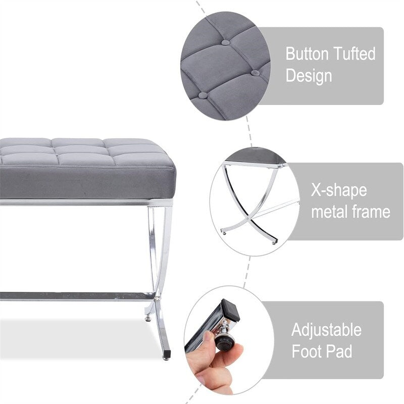 Modern Leather Entryway Bench
