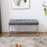 Modern Leather Entryway Bench