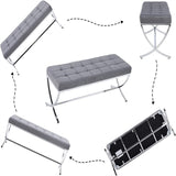 Modern Leather Entryway Bench