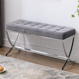 Modern Leather Entryway Bench
