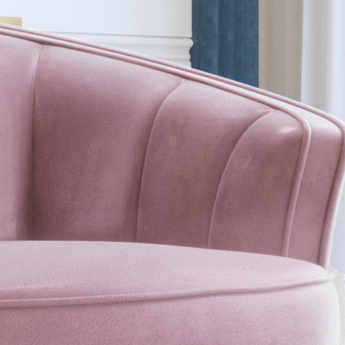 Modern Leisure Velvet Upholstered Accent Barrel Chair with Metal Legs