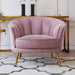 Modern Leisure Velvet Upholstered Accent Barrel Chair with Metal Legs