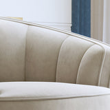 Modern Leisure Velvet Upholstered Accent Barrel Chair with Metal Legs