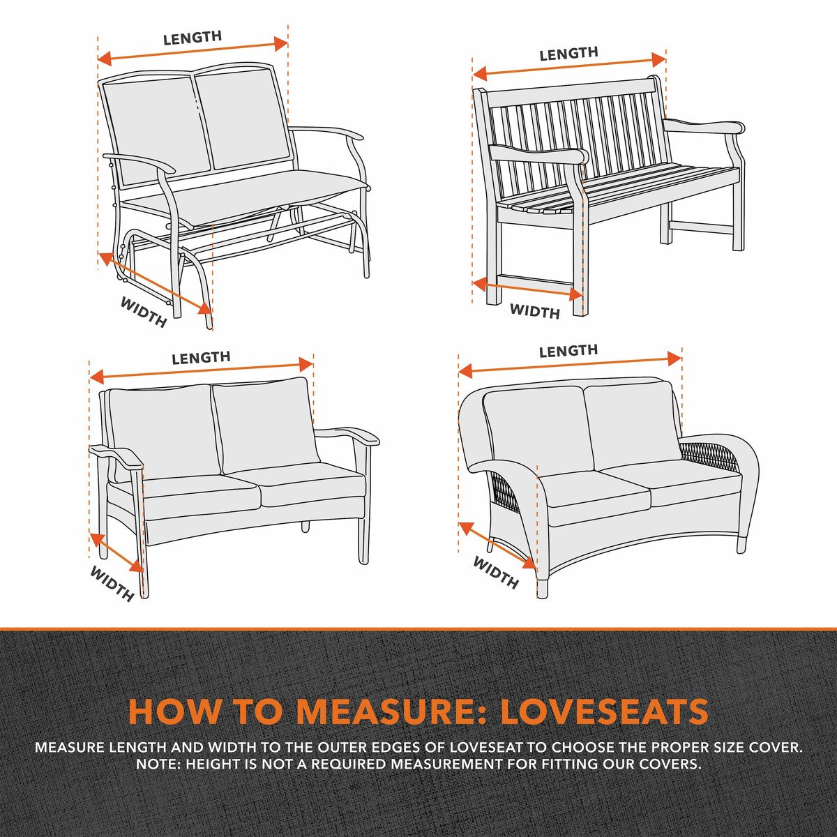 Modern Leisure® Garrison Loveseat Cover, Waterproof, 66"L x 40"W x 39"H, Sandstone