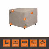 Modern Leisure® Garrison Square Fire Pit Table Cover, Waterproof, 42" Square x 22"H, Sandstone