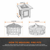 Modern Leisure® Garrison Square Fire Pit Table Cover, Waterproof, 42" Square x 22"H, Sandstone