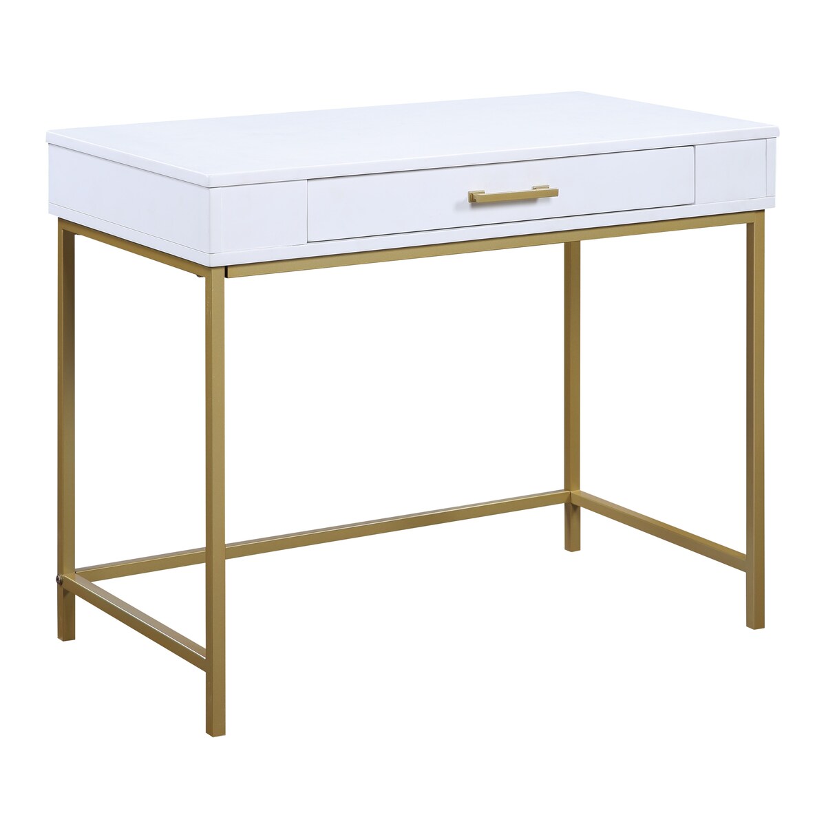 Modern Life Desk with Gold Metal Legs
