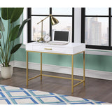 Modern Life Desk with Gold Metal Legs