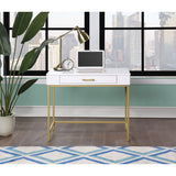 Modern Life Desk with Gold Metal Legs