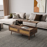 Modern Lift Top Coffee Table with Storage Drawers for Living Room