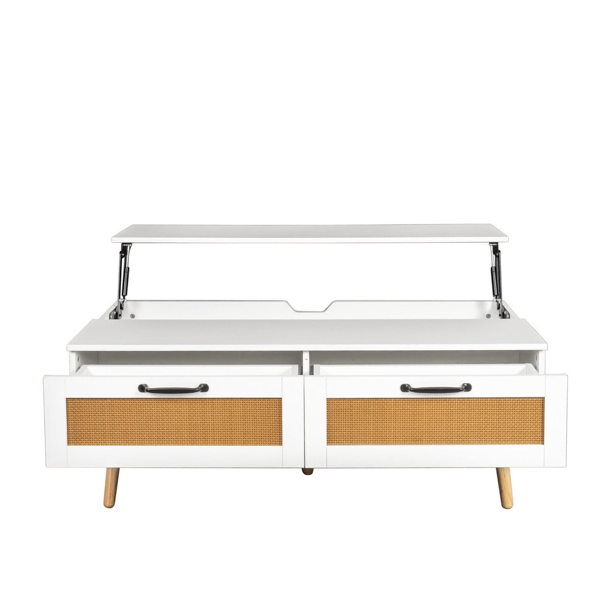 Modern Lift Top Coffee Table with Storage Drawers for Living Room