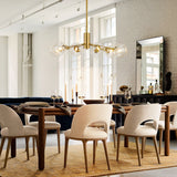Modern Linear Sputnik Cluster Clear Glass Globe Bubble Branch Chandelier for Dining Room