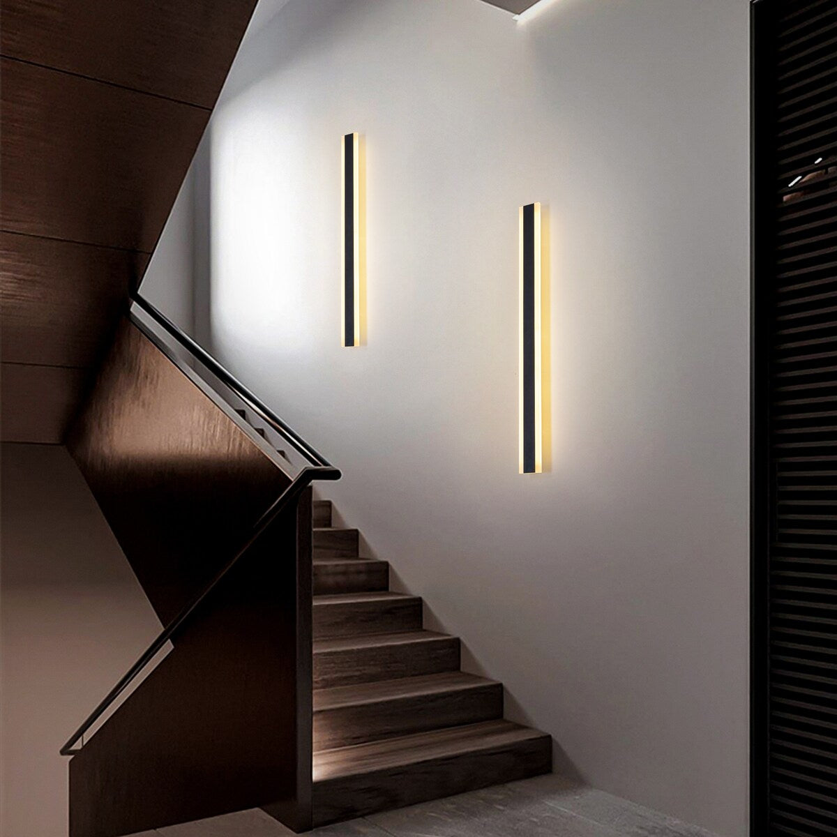 1-Light Modern Linear Strip Acrylic 3000K IP65 Integrated LED Warm Light Waterproof Outdoor Wall Light