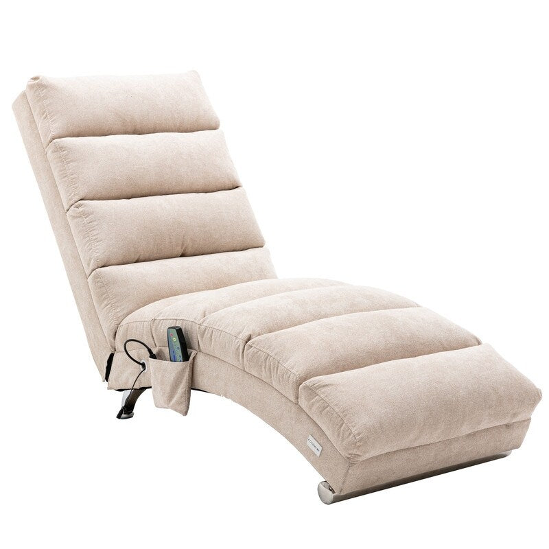 Modern Linen Chaise Lounge Indoor Chair, Long Lounger Chair