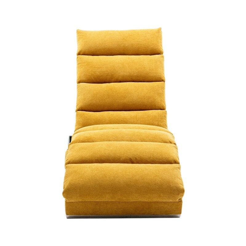 Modern Linen Chaise Lounge Indoor Chair, Long Lounger Chair