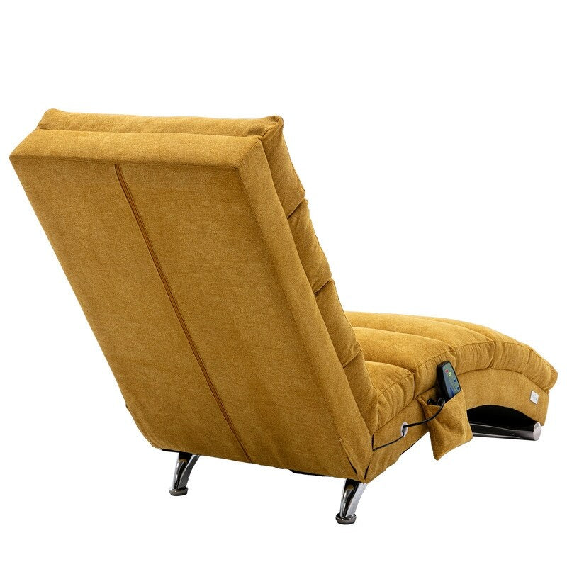 Modern Linen Chaise Lounge Indoor Chair, Long Lounger Chair