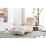 Modern Linen Chaise Lounge Indoor Chair, Long Lounger Chair