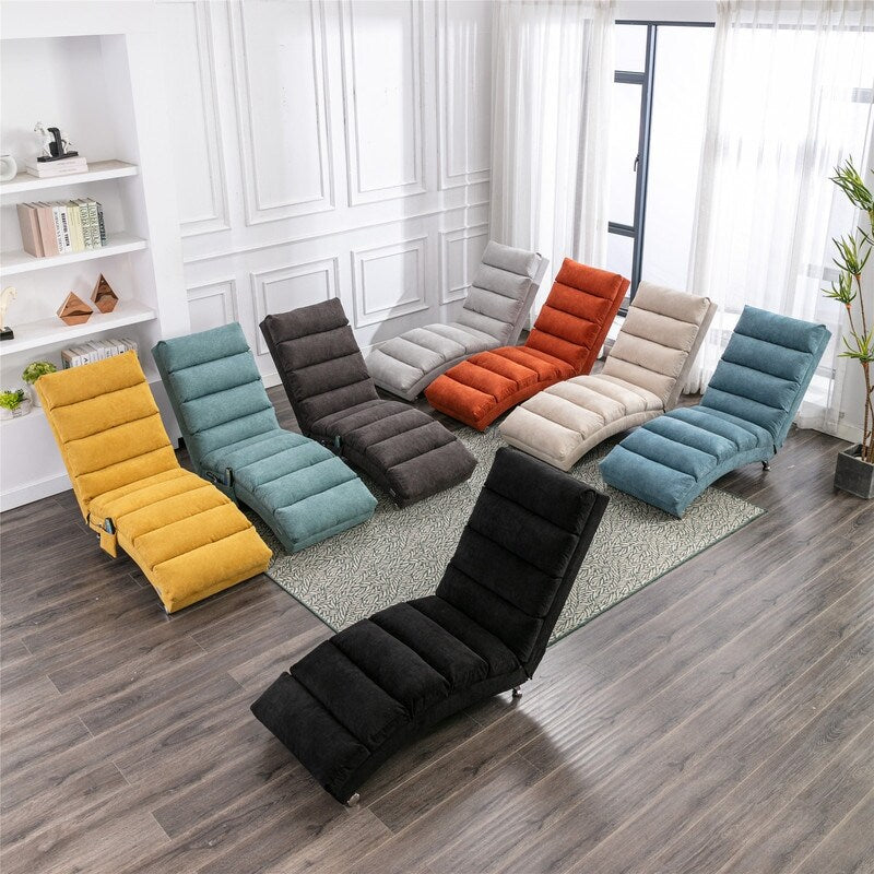 Modern Linen Chaise Lounge Indoor Chair, Long Lounger Chair