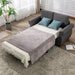 Modern Linen Upholstered Sleeper Sofa with Mattress, Sturdy Solid Wood Frame, Cushion Backres, Wood Feet, Rolled Armrests