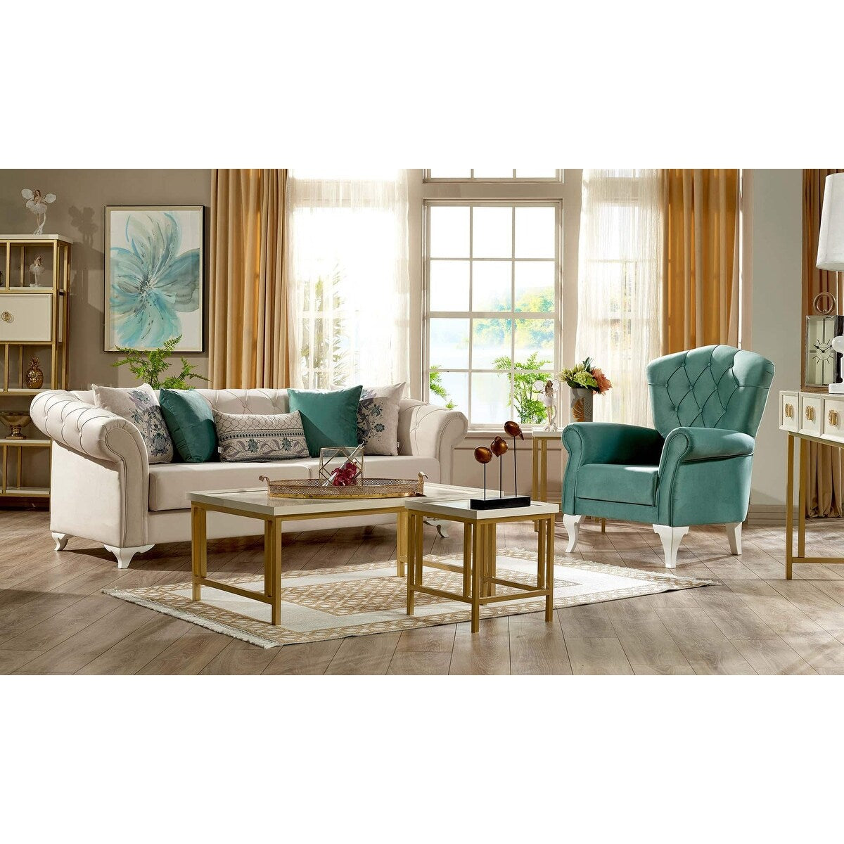 Modern Living Room 2 Seat Convertible Sleeper Love Seat