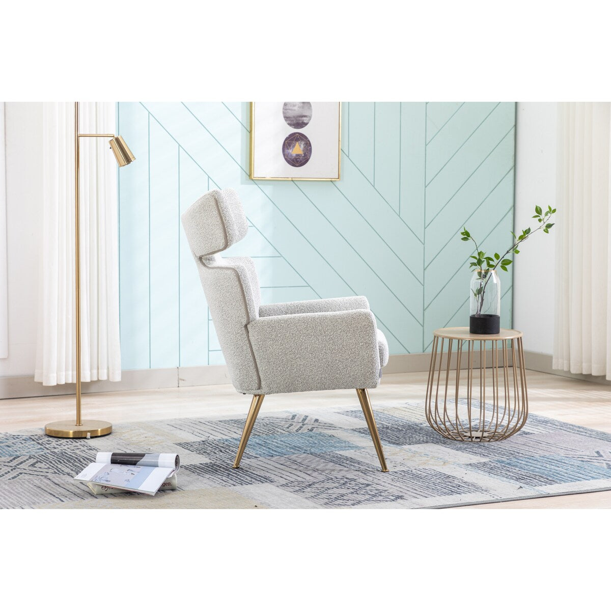 Modern Living Room Fish Tail Accent Chair Leisure Single Chair
