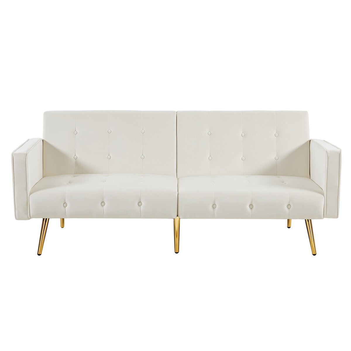 Modern Loveseat Sofa Bed Velvet Upholstered Converts Folding Futon Sofa Bed