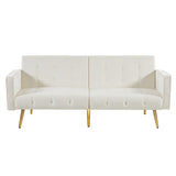 Modern Loveseat Sofa Bed Velvet Upholstered Converts Folding Futon Sofa Bed