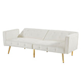 Modern Loveseat Sofa Bed Velvet Upholstered Converts Folding Futon Sofa Bed