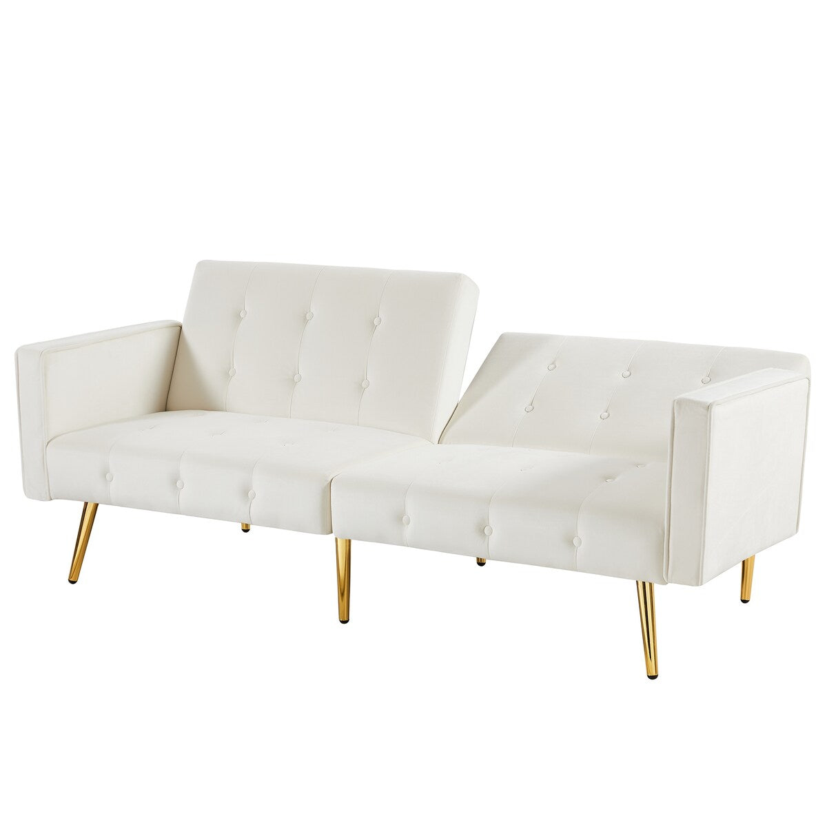 Modern Loveseat Sofa Bed Velvet Upholstered Converts Folding Futon Sofa Bed