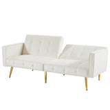 Modern Loveseat Sofa Bed Velvet Upholstered Converts Folding Futon Sofa Bed