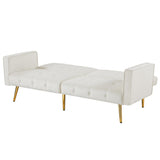 Modern Loveseat Sofa Bed Velvet Upholstered Converts Folding Futon Sofa Bed