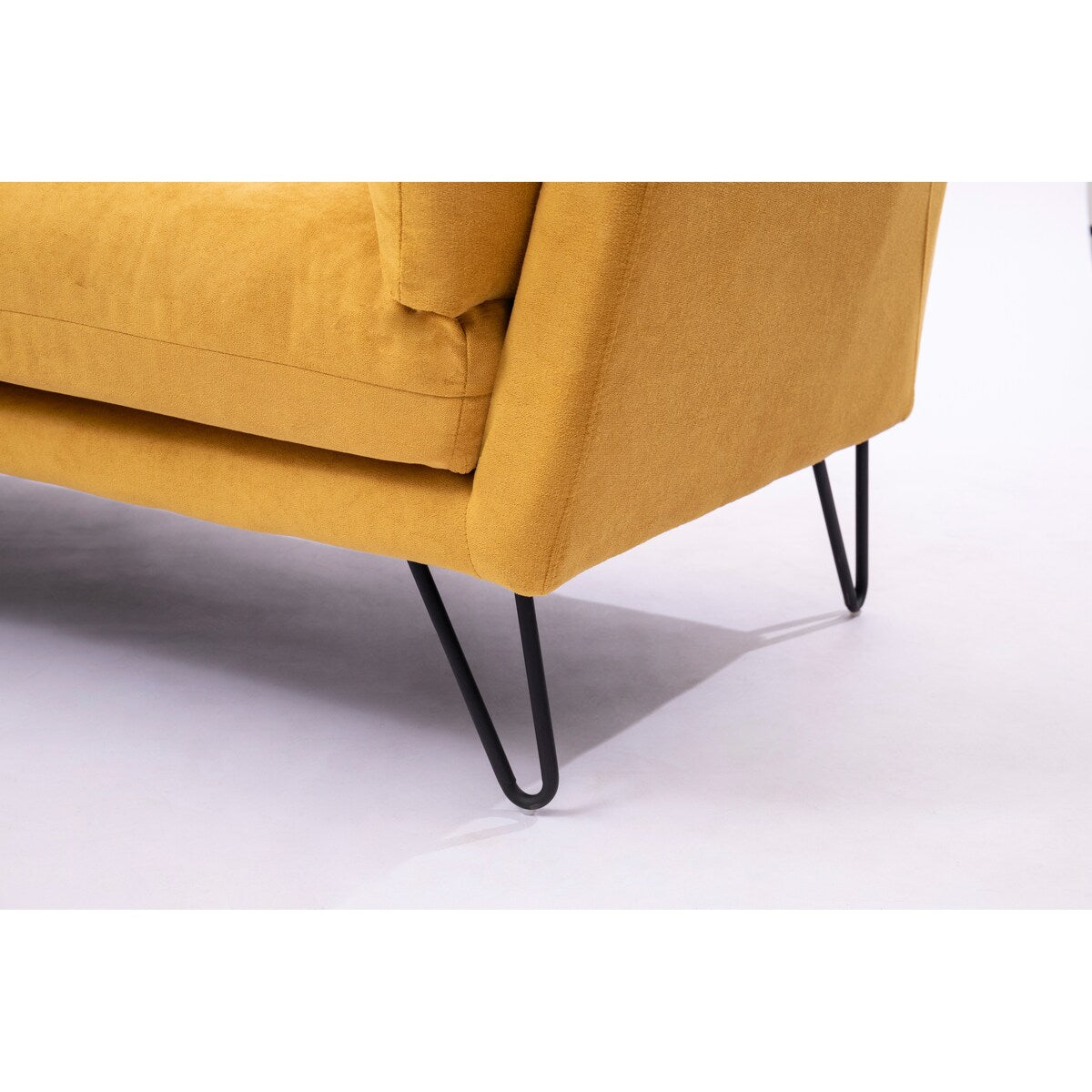 Modern Loveseat Sofa Includes 2 Pillows 85.8" Chenille Fabric Sofa for Living Room Office