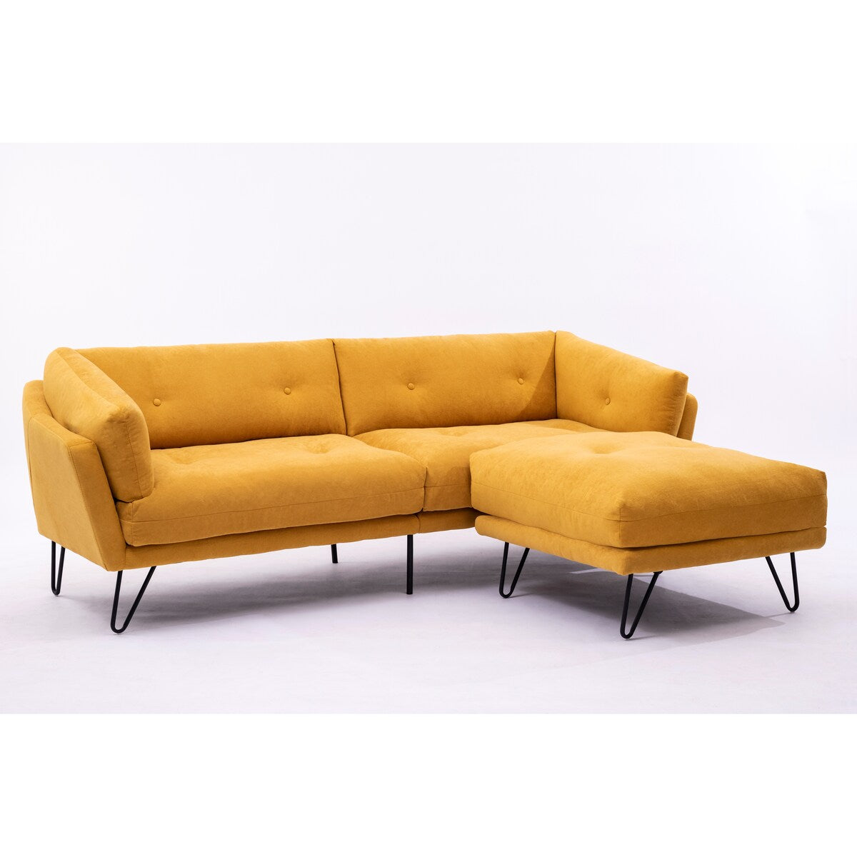 Modern Loveseat Sofa Includes 2 Pillows 85.8" Chenille Fabric Sofa for Living Room Office